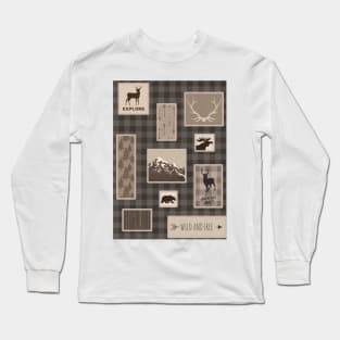 Woodland Adventure Collage Long Sleeve T-Shirt